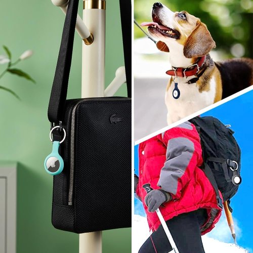 ThingsBag Airtags 4 Pack Holder Keychain, Silicone GPS Case Key Ring for Air Tags-4, Key Chain Accessories for Apple Item Finder Tracker, Itag Cover for Pet Dog Cat, Waterproof Airtag Keychain Holder thumbnail