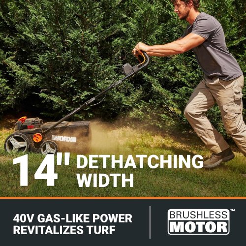 Worx Nitro 40V Cordless 14" Lawn Dethatcher w/ Brushless Motor,2-in-1 Dethatcher thumbnail