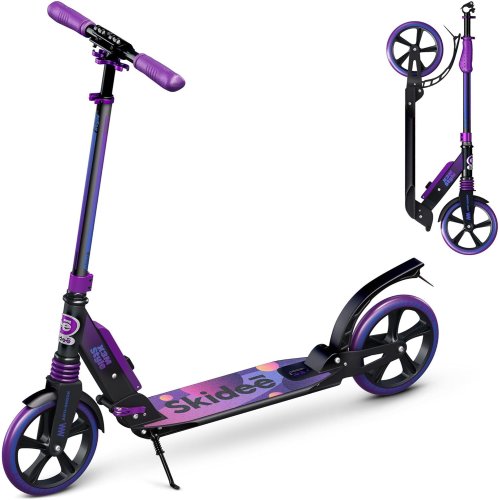 Skidee Adult & Teen Scooter Adjustable Height, Folding, Large Wheels,Lightweight