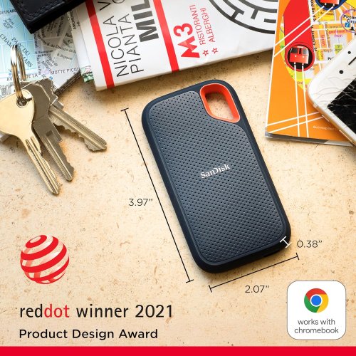 SanDisk 2TB Extreme Portable SSD - Up to 1050MB/s, USB-C, USB 3.2 Gen 2 thumbnail