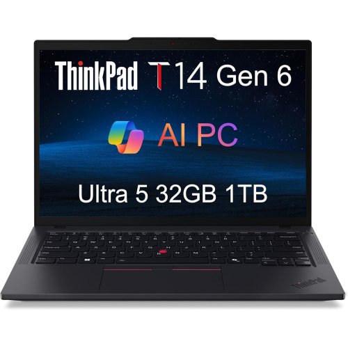 Lenovo ThinkPad T14 Gen 6 Business Laptop (14" FHD+, Intel 12-Core Ultra 5 225U