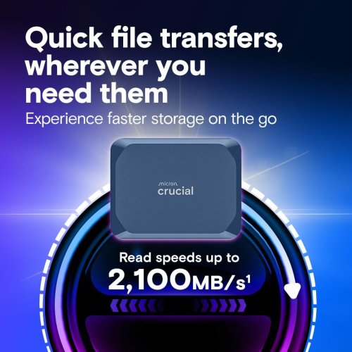 Crucial X10 1TB Portable SSD, Up to 2,100MB/s, USB 3.2 USB-C thumbnail