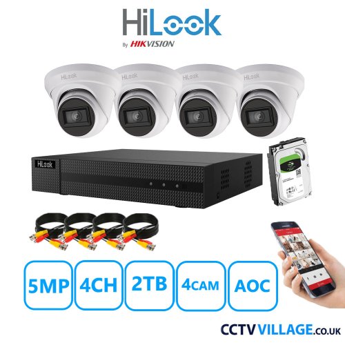 HiLook 5MP CCTV System four cameras with audio 2TB thumbnail