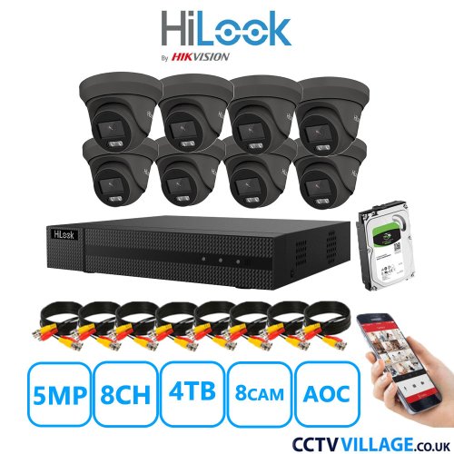 HiLook 5MP CCTV System eight cameras with audio 4TB