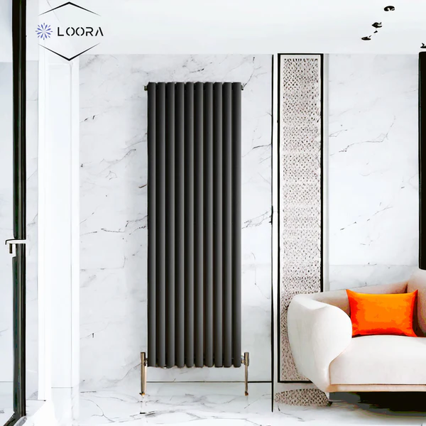 Vertical Designer Oval Column  Home Radiator 1800x590mm Double White/Anthracite