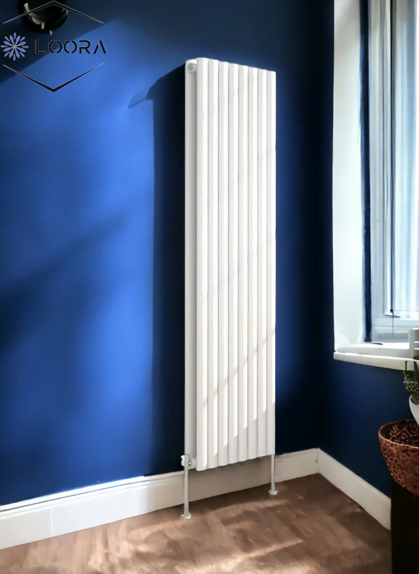 Vertical Designer Oval Column Home Radiator 1800x472mm Double White/Anthracite