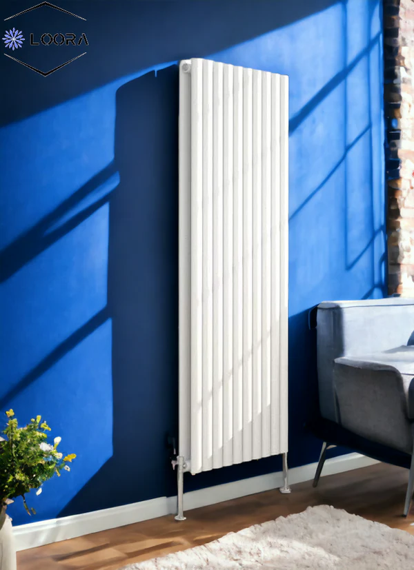 Vertical Designer Oval Column Home Radiator 1600x590mm Double White & Anthracite