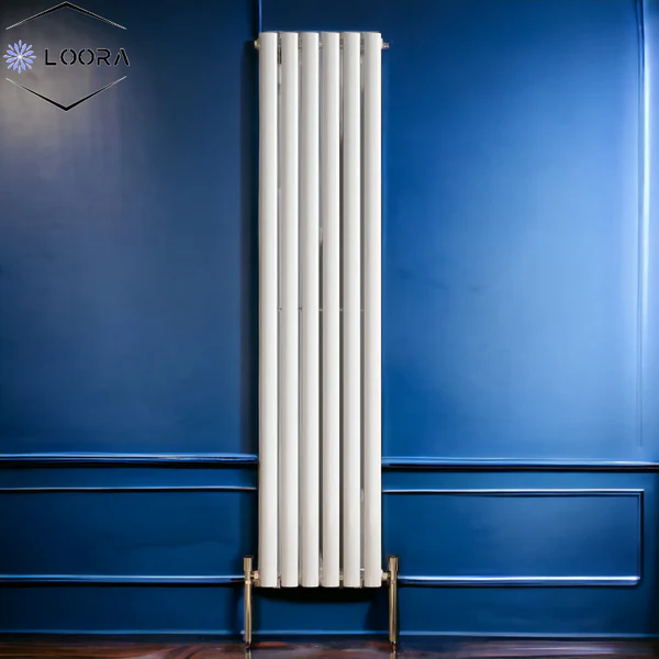 Vertical Designer Oval Column Home Radiator 1800x354mm Single White & Anthracite thumbnail