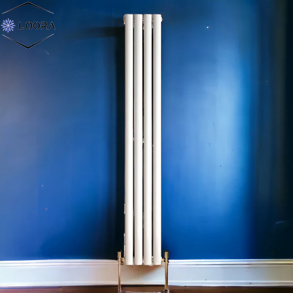 Vertical Designer Oval Column Home Radiator 1800x236mm Double White & Anthracite thumbnail