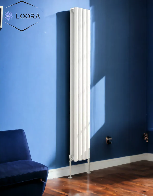 Vertical Designer Oval Column Home Radiator 1600x236mm Double White & Anthracite