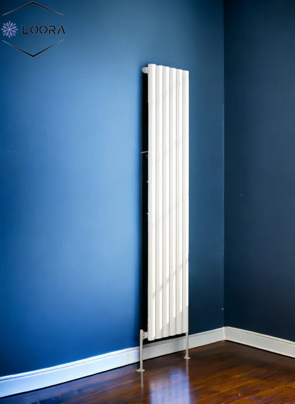 Vertical Designer Oval Column Home Radiator 1600x354mm Single White & Anthracite