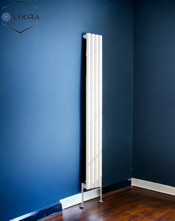 Vertical Designer Oval Column Home Radiator 1600x236mm Single White & Anthracite