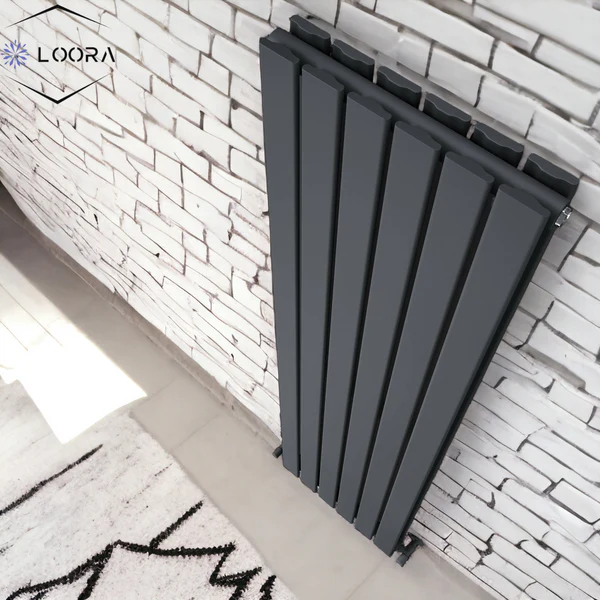 Vertical Designer Flat Panel Tall Home Radiator 1800x420mm Double White & Anthracite thumbnail