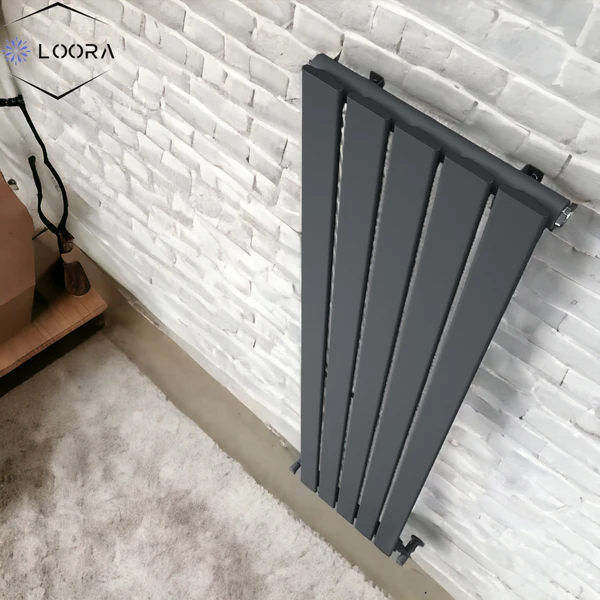 LOORA Vertical Designer Flat Panel Tall Home Radiator 1600x350mm Single White & Anthracite thumbnail