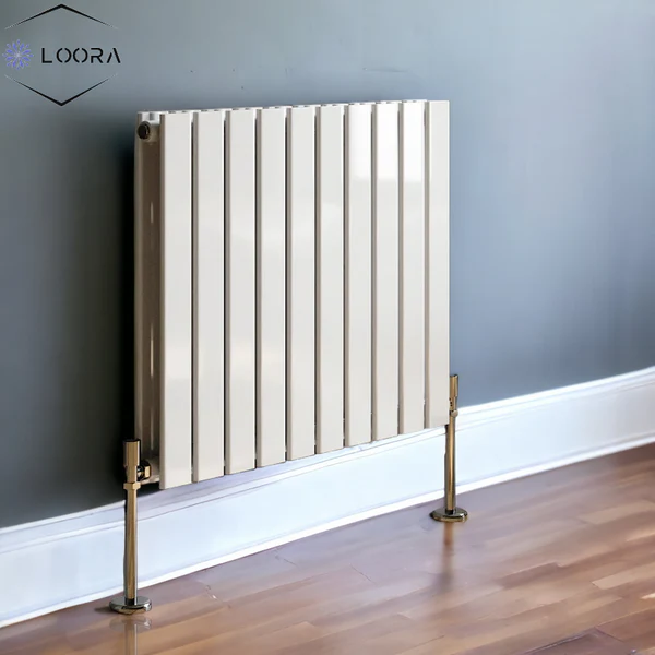 LOORA Horizontal Designer Flat Panel Wall Home Radiator 600x700mm Double White & Anthracite