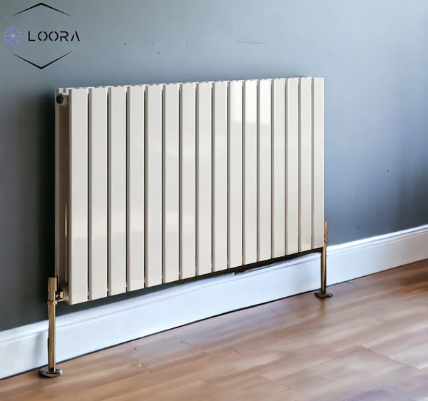 LOORA Horizontal Designer Flat Panel Wall Home Radiator 600x1190mm Double White & Anthracite