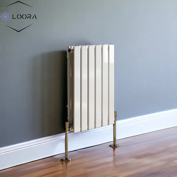 LOORA Horizontal Designer Flat Panel Home Radiator 600x420mm Double White & Anthracite