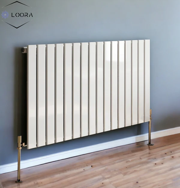 LOORA Horizontal Designer Flat Panel Home Radiator 600x1190mm Single White & Anthracite