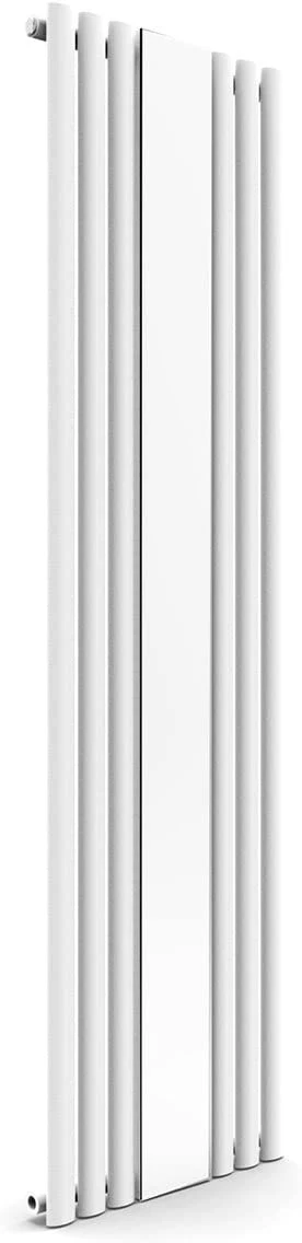 Vertical Designer Mirror Oval Panel Tall Home Radiator 1800x500mm Single White thumbnail