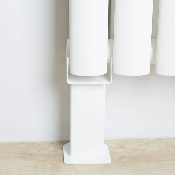 White Floor-Mounting Feet for oval Designer Radiators 2pcs thumbnail