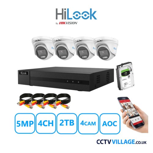 HiLook 5MP system four cameras with audio 2TB