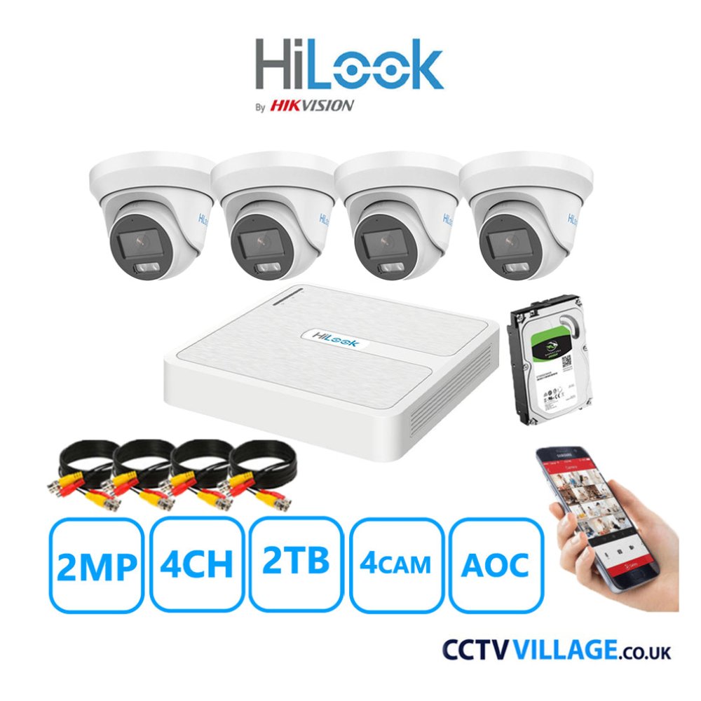 HiLook 2MP system four cameras with audio 2TB
