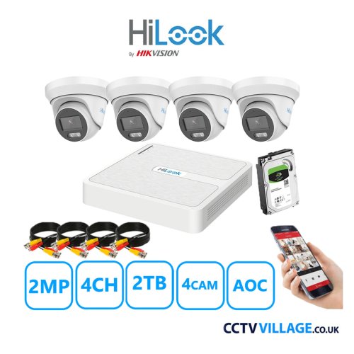 HiLook 2MP system four cameras with audio 2TB