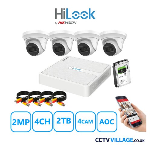 HiLook 2MP system four cameras with audio 2TB