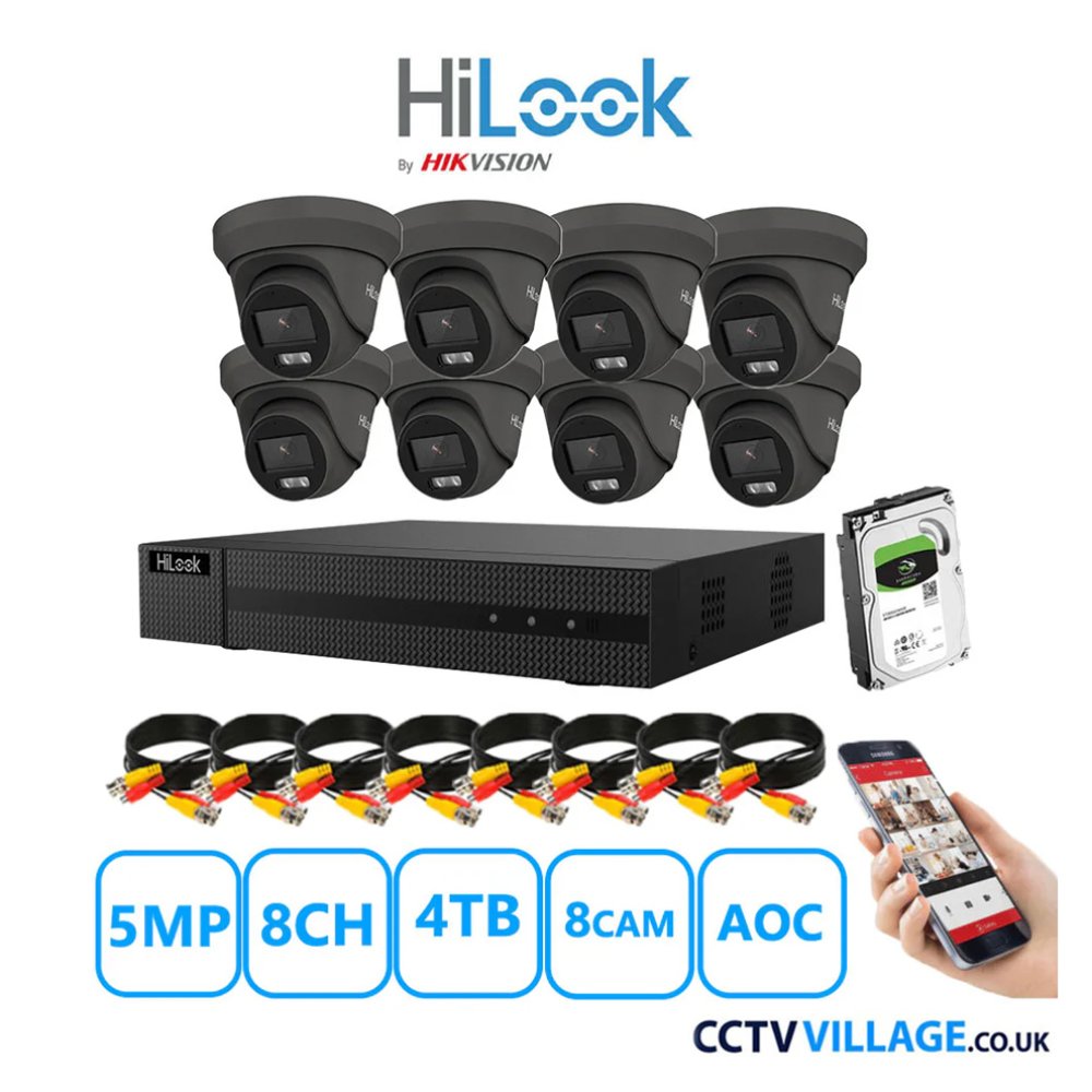 HiLook 5MP system eight cameras with audio 4TB