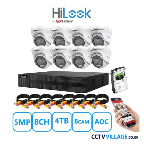 HiLook 5MP system eight cameras with audio 4TB