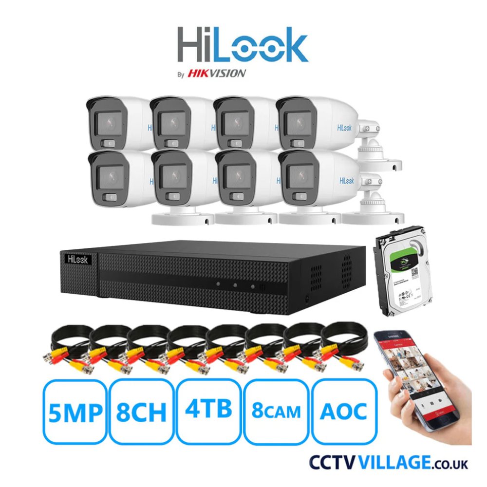 HiLook 5MP system eight cameras with audio 4TB