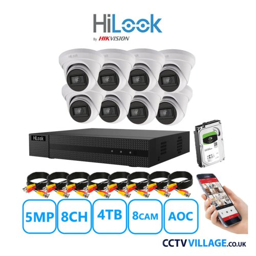 HiLook 5MP system eight cameras with audio 4TB