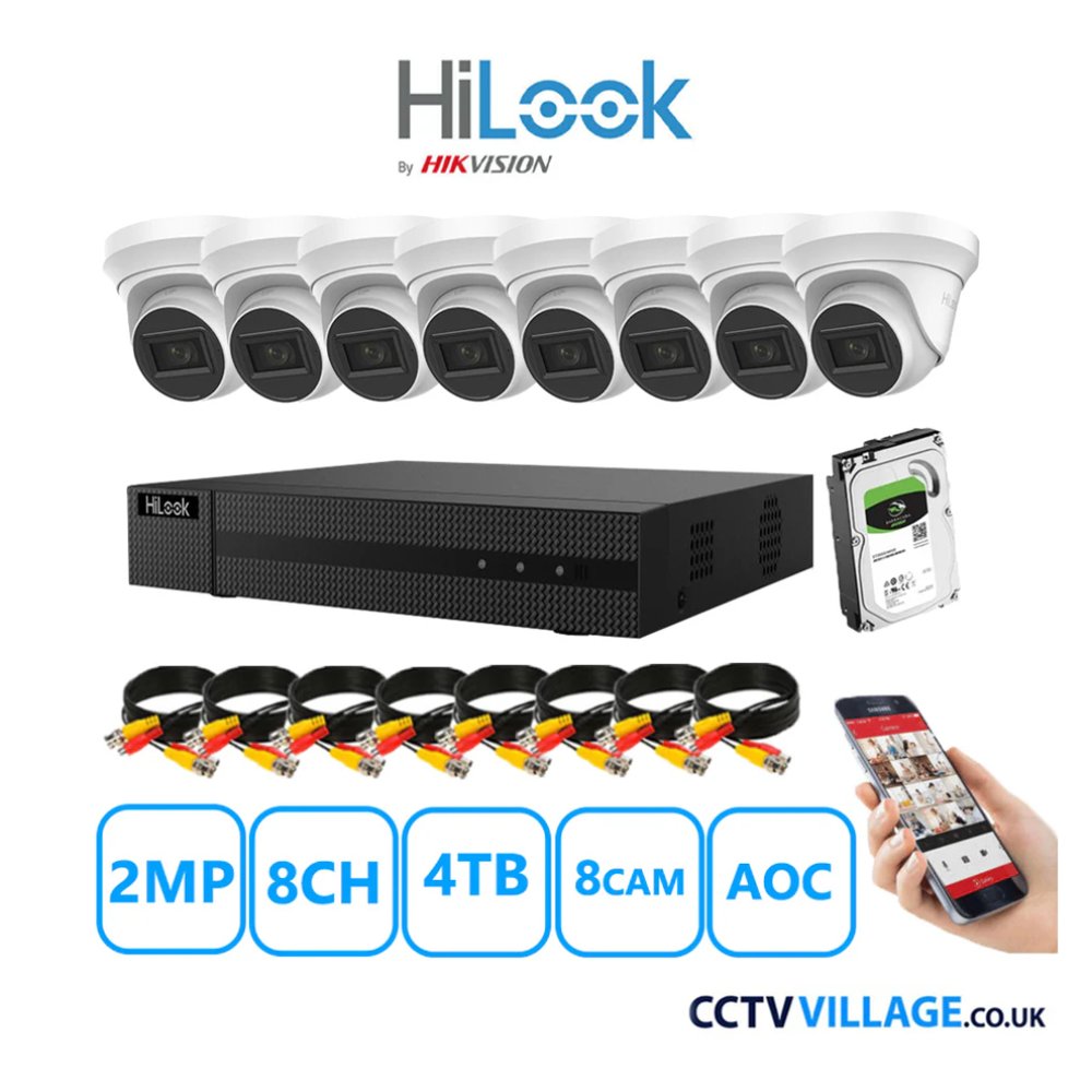 HiLook 2MP system eight cameras with audio 4TB
