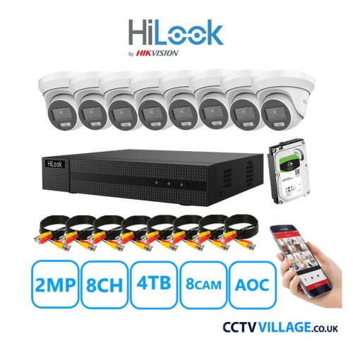 HiLook 2MP system eight cameras with audio 4TB