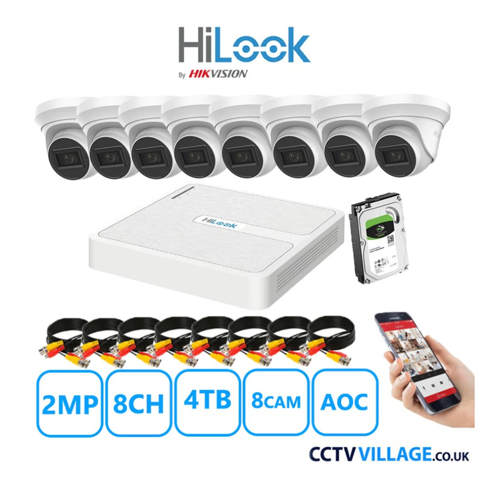 HiLook 2MP system eight cameras with audio 4TB