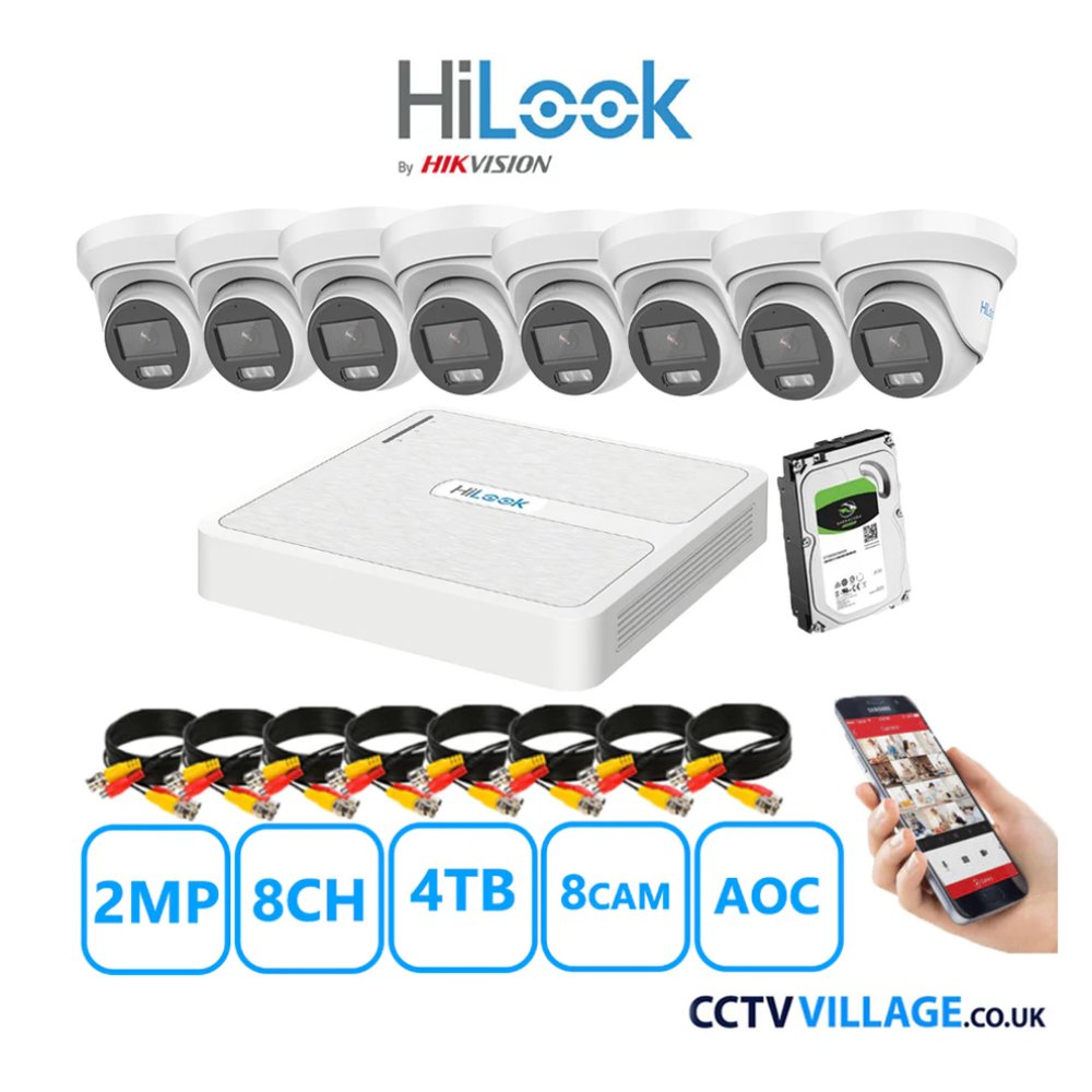 HiLook 2MP system eight cameras with audio 4TB