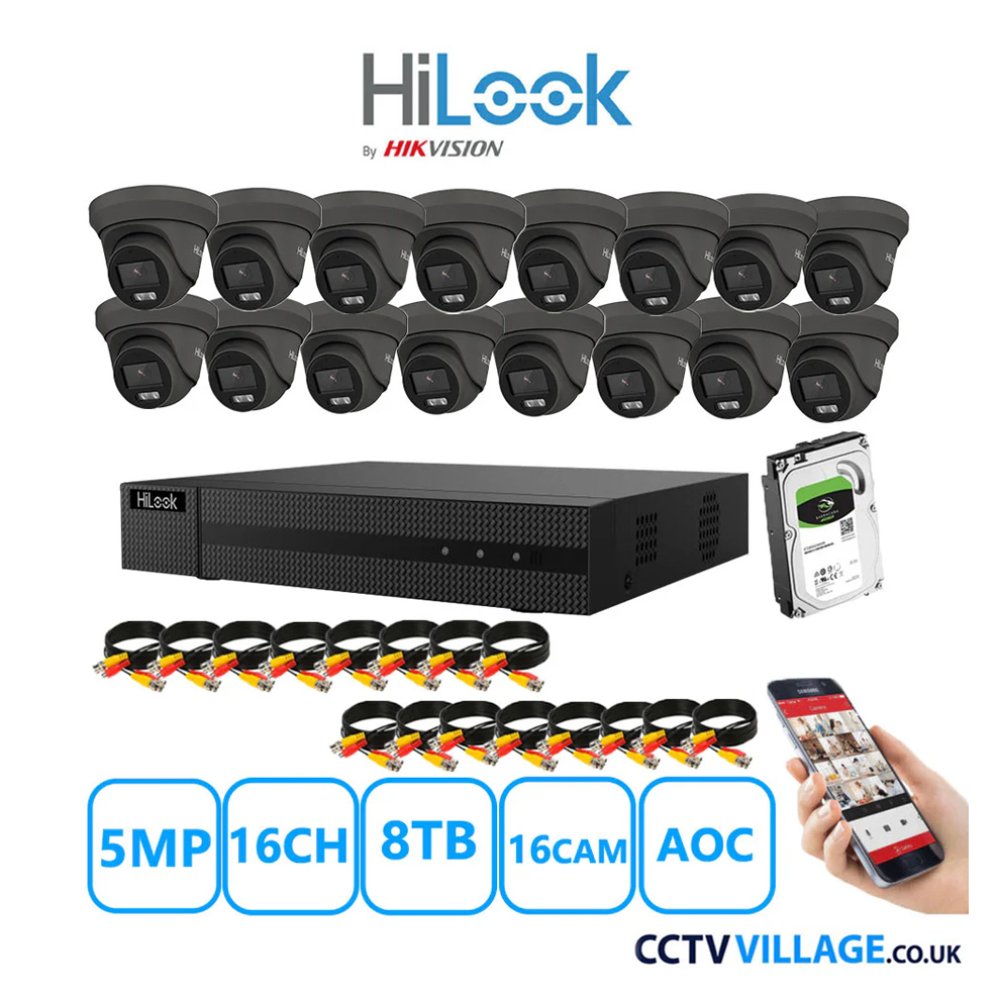 HiLook 5MP system sixteen cameras with audio 8TB