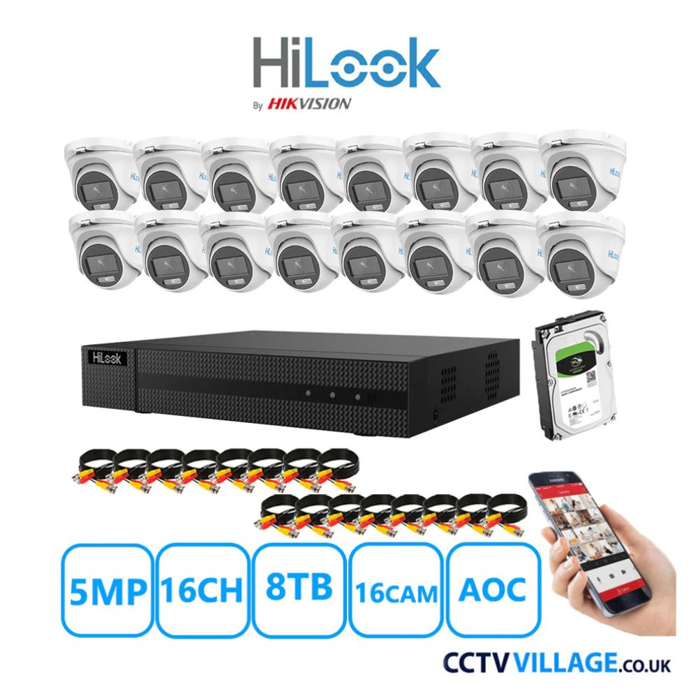 HiLook 5MP system sixteen cameras with audio 8TB