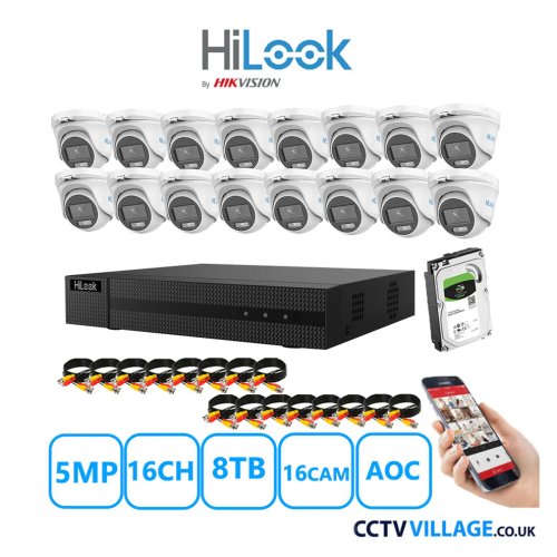 HiLook 5MP system sixteen cameras with audio 8TB