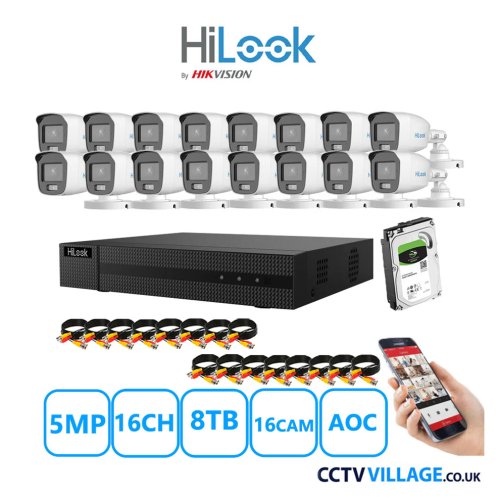 HiLook 5MP system sixteen cameras with audio 8TB