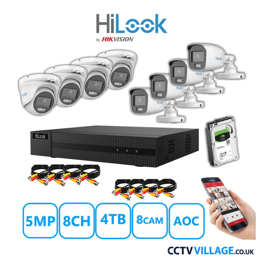 HiLook 5MP Mix system eight cameras with audio 4TB