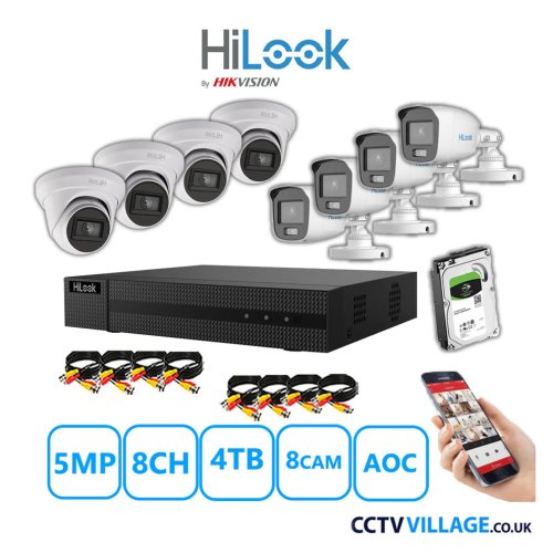 HiLook 5MP Mix system eight cameras with audio 4TB