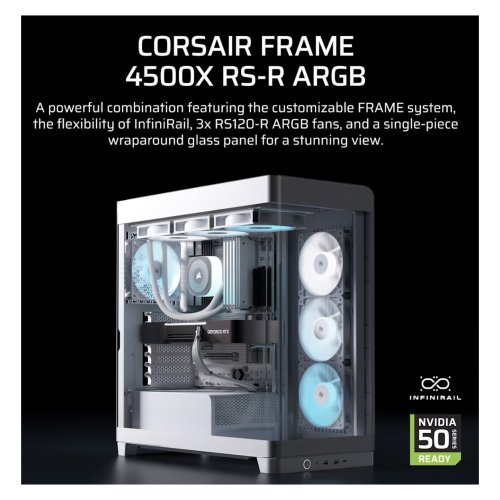 CORSAIR Frame 4500X RS-R (2025) ARGB White Tempered Glass Modular thumbnail