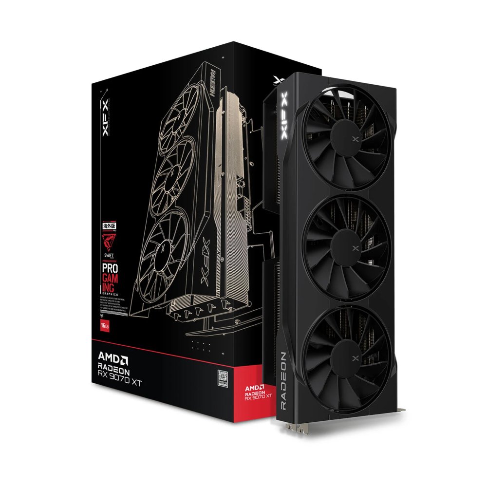 XFX Swift AMD Radeon RX 9070 XT Triple Fan Gaming 16GB Graphics Card
