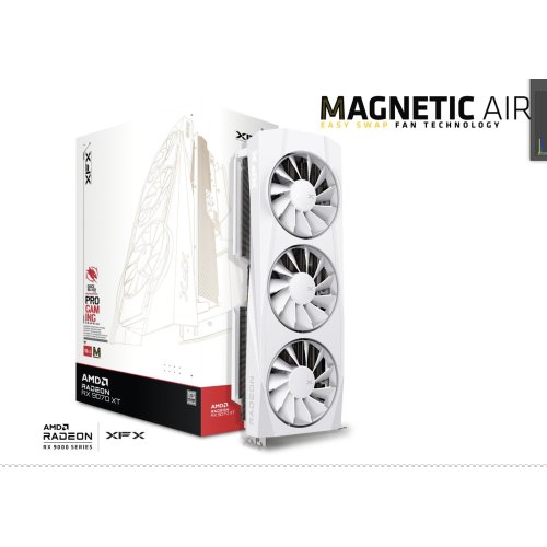 Refurbished XFX Quicksilver AMD Radeon RX 9070 XT Magnetic Air Edition 16GB Graphics Card White