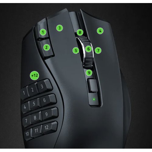 Razer Naga V2 Hyperspeed Black Optical Wireless MMO Gaming Mouse thumbnail