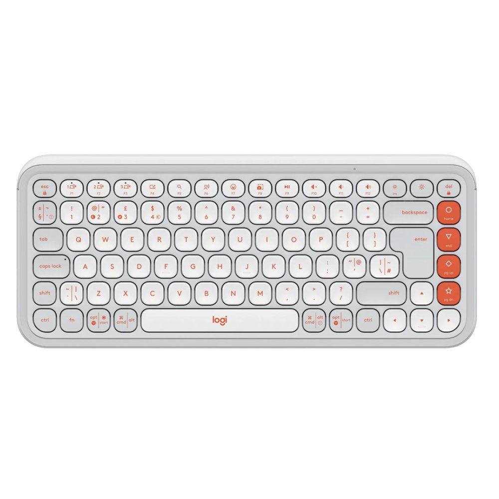 Logitech POP Icon Keys Wireless Mini Keyboard UK English - Off White/Orange