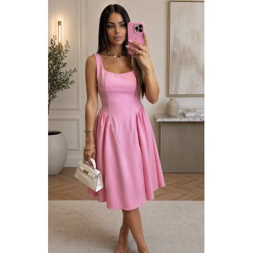 Chic Sleeveless Skater A-Line Midi Dress thumbnail