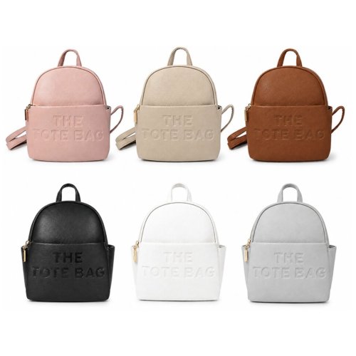 Front Pocket & Double Zip Pebbled Faux Leather Backpack Bag thumbnail