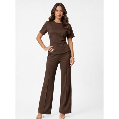 Elegant Ruched Side Top With Single Seam Trouser thumbnail